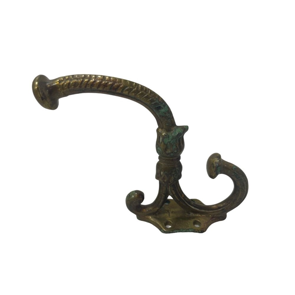 Antique Victorian Brass Double Coat Hook By Adams & Westlake Co. - Picture 1 of 5